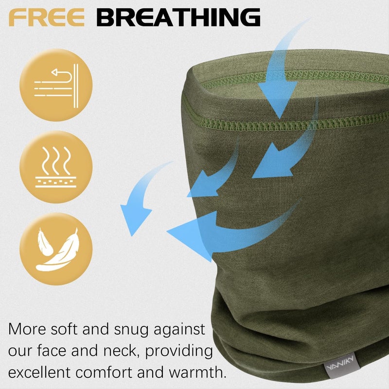 YANIKY Neck Gaiter Winter Neck Warmer for Men & Women Windproof Face Mask for Cold Weather Breathable Ski Face Cover Scarf - Image 3